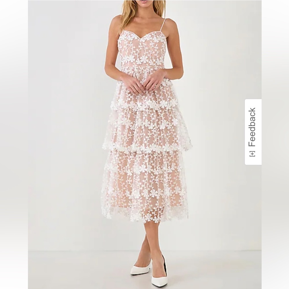 Endless Rose Crochet Layered Midi Dress
